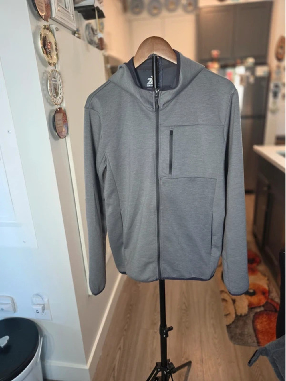 ZeroXposur Men's Gray Full Zip Hoodie Jacket Medium